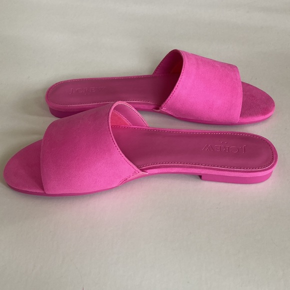 J. Crew Microsuede Single Strap Slide Sandals in Tulip - Picture 5 of 7